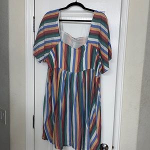 Madewell square neck stripe dress